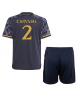 Real Madrid Daniel Carvajal #2 Venkovní dres pro děti 2023-24 Krátký Rukáv (+ trenýrky)